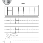 Uppercase Letter H Tracing Worksheet Doozy Moo