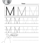 Uppercase Letter M Tracing Worksheet Doozy Moo