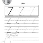 Uppercase Letter Z Tracing Worksheet Doozy Moo