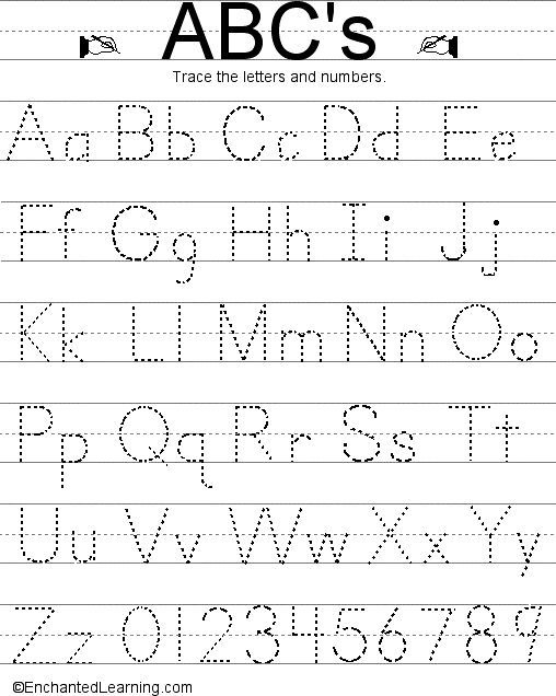 Writing Letters And Numbers Http EnchantedLearning Alphabet 