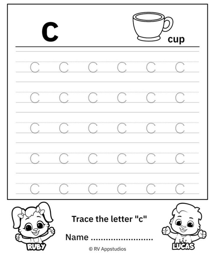 Small Letter C Tracing Worksheets
