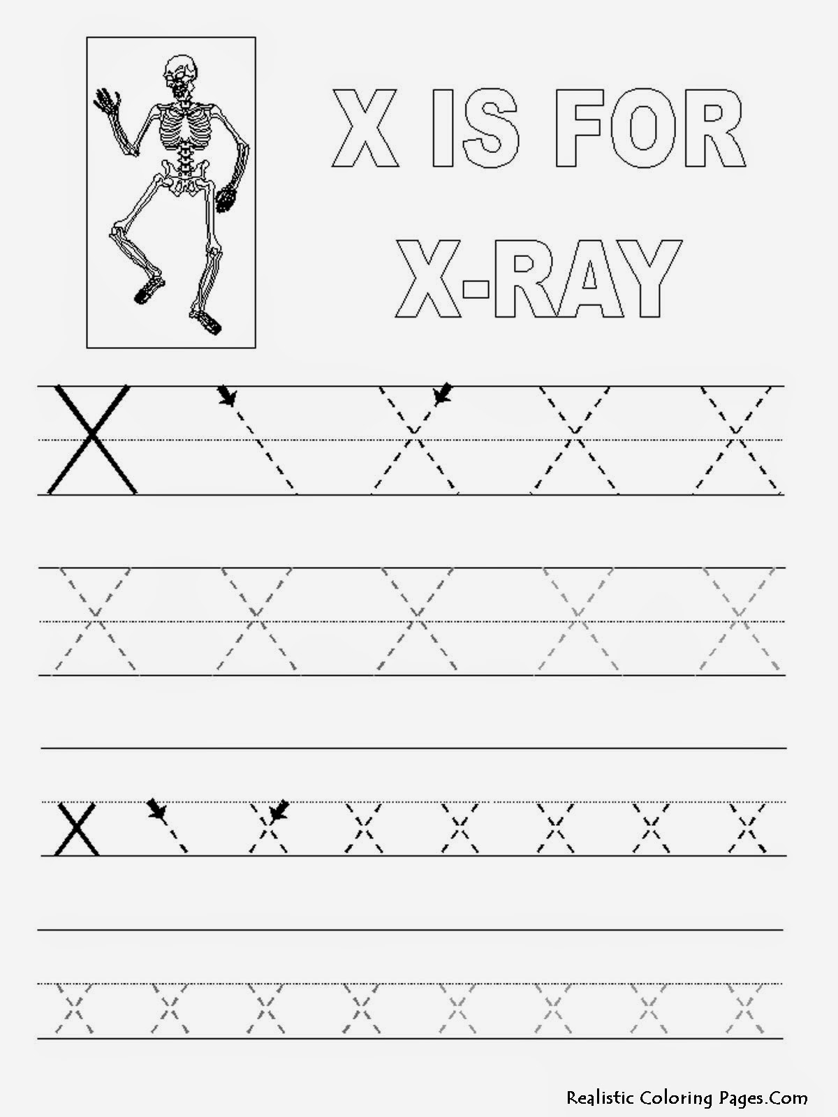 X Letters Alphabet Coloring Sheet Realistic Coloring Pages