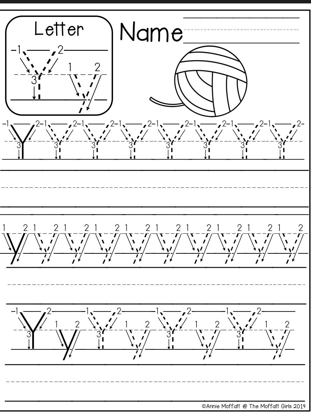 Y Tracing Worksheet AlphabetWorksheetsFree