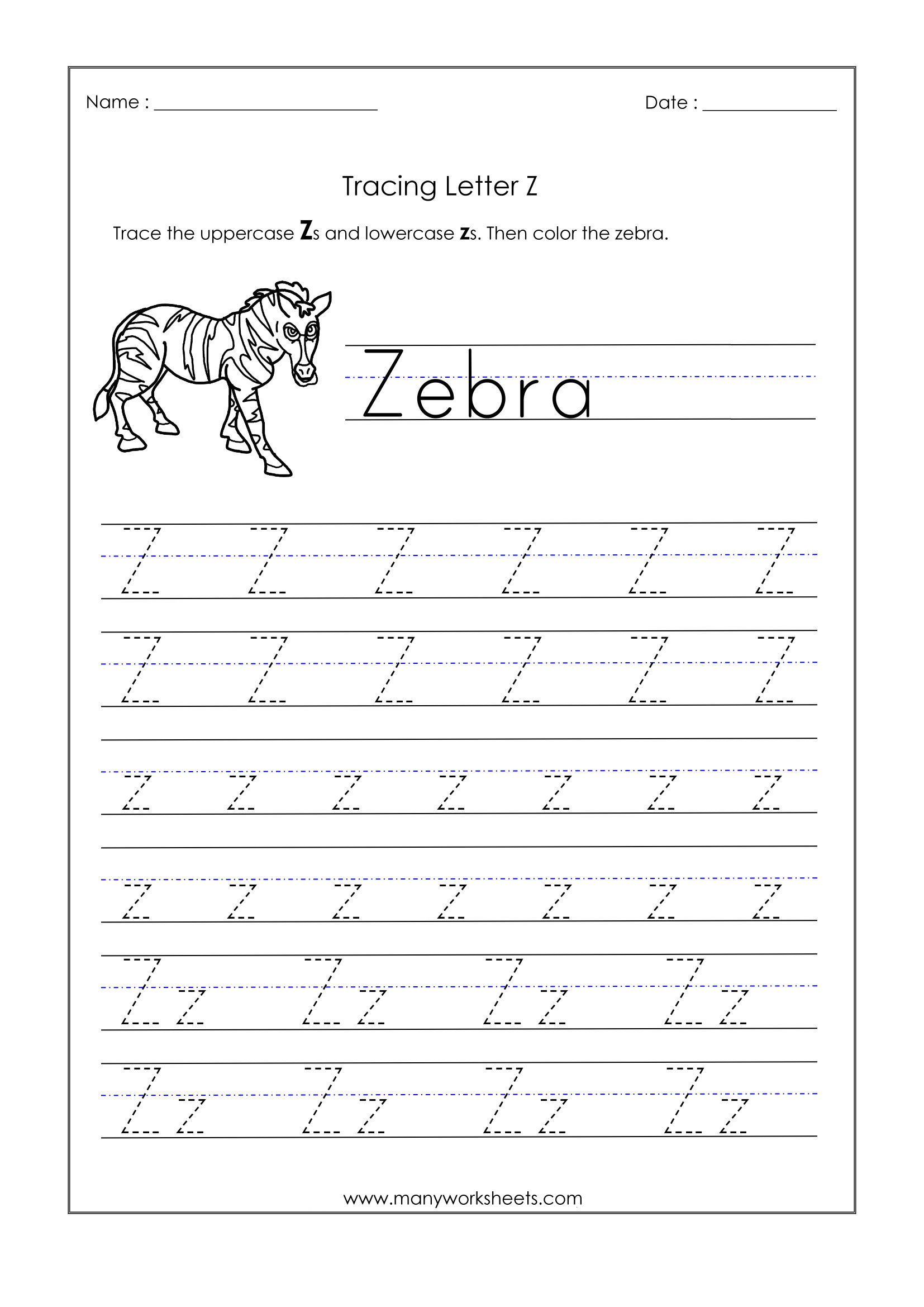 Z Letter Tracing TracingLettersWorksheets