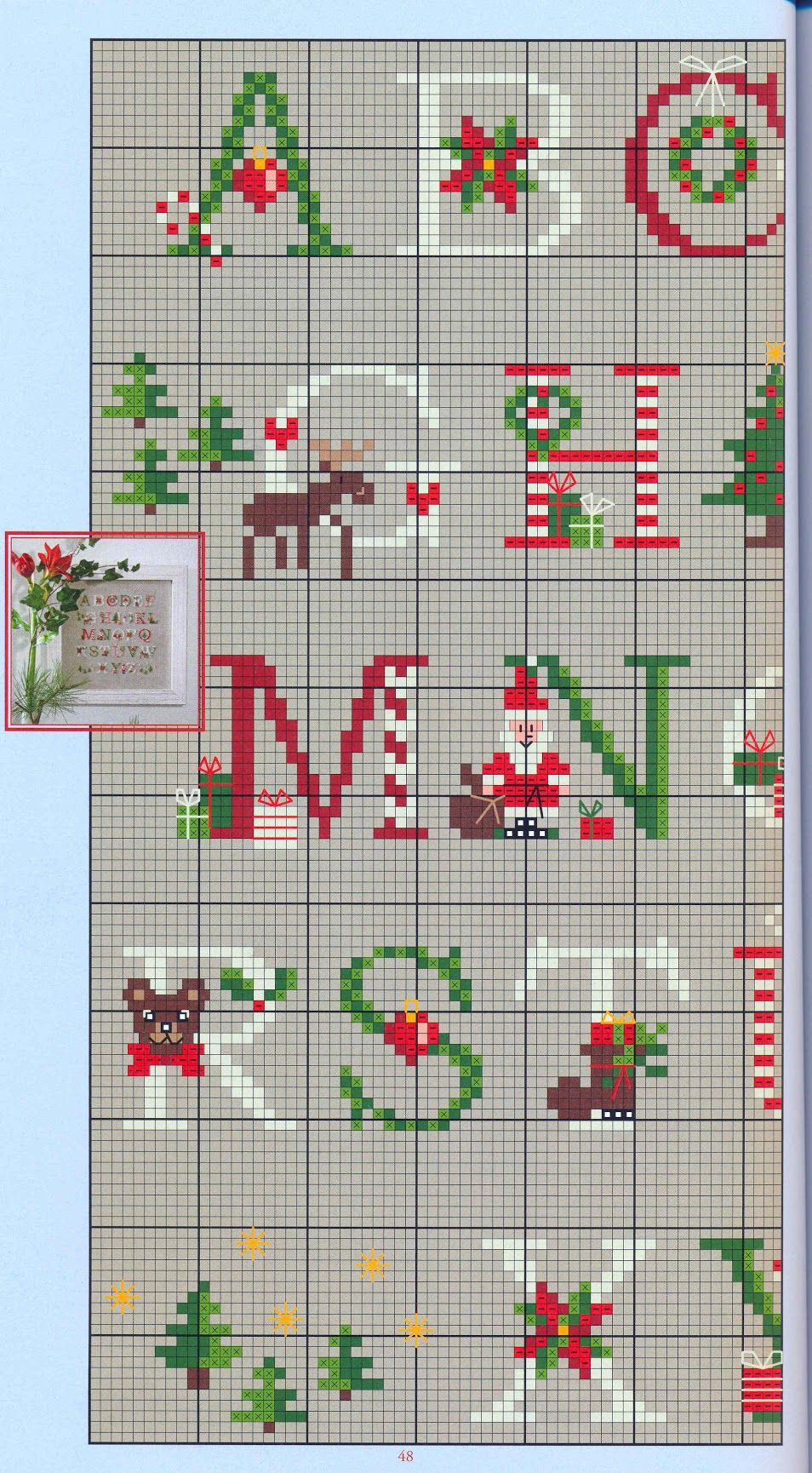 44 - Country-Hearts Wiehnachten - Auroraten for Christmas Alphabet Cross Stitch Patterns