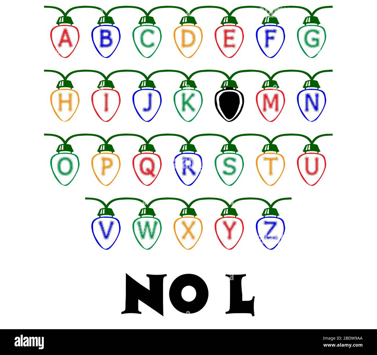 A Graphic Joke Of A String Of Christmas Tree Fairy Lights With with Christmas Alphabet Joke