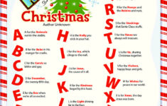 A-Z Of Christmas - Courageous Christian Father with A Christmas Alphabet Poem