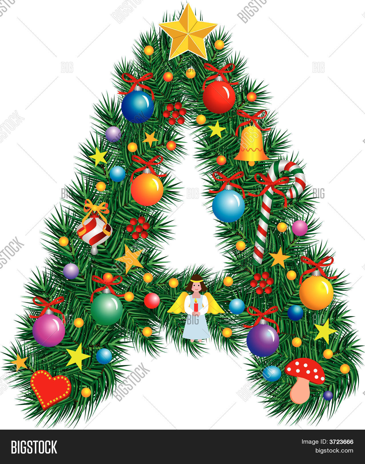 Alphabet Letter - Vector &amp;amp; Photo (Free Trial) | Bigstock within Christmas Alphabet Letter A