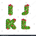 Alphabet Vector Christmas Theme Red Green Stock Vector (Royalty Intended For Alphabet Christmas Theme