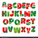 Alphabet Vector Christmas Theme Red Green Stock Vector (Royalty With Christmas Themed Alphabet Letters