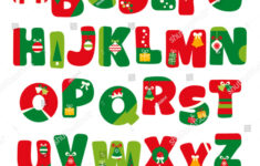 Alphabet Vector Christmas Theme Red Green Stock Vector (Royalty with regard to Alphabet Christmas Theme