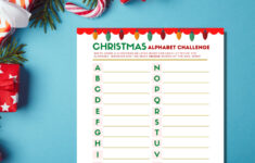 Christmas A-Z Printable Game, Icebreaker For Christmas Party with Christmas Alphabet Challenge