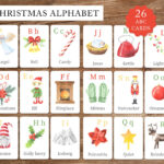 Christmas Abc, Counting Poster, Flashcards Printable For Christmas Alphabet Flashcards