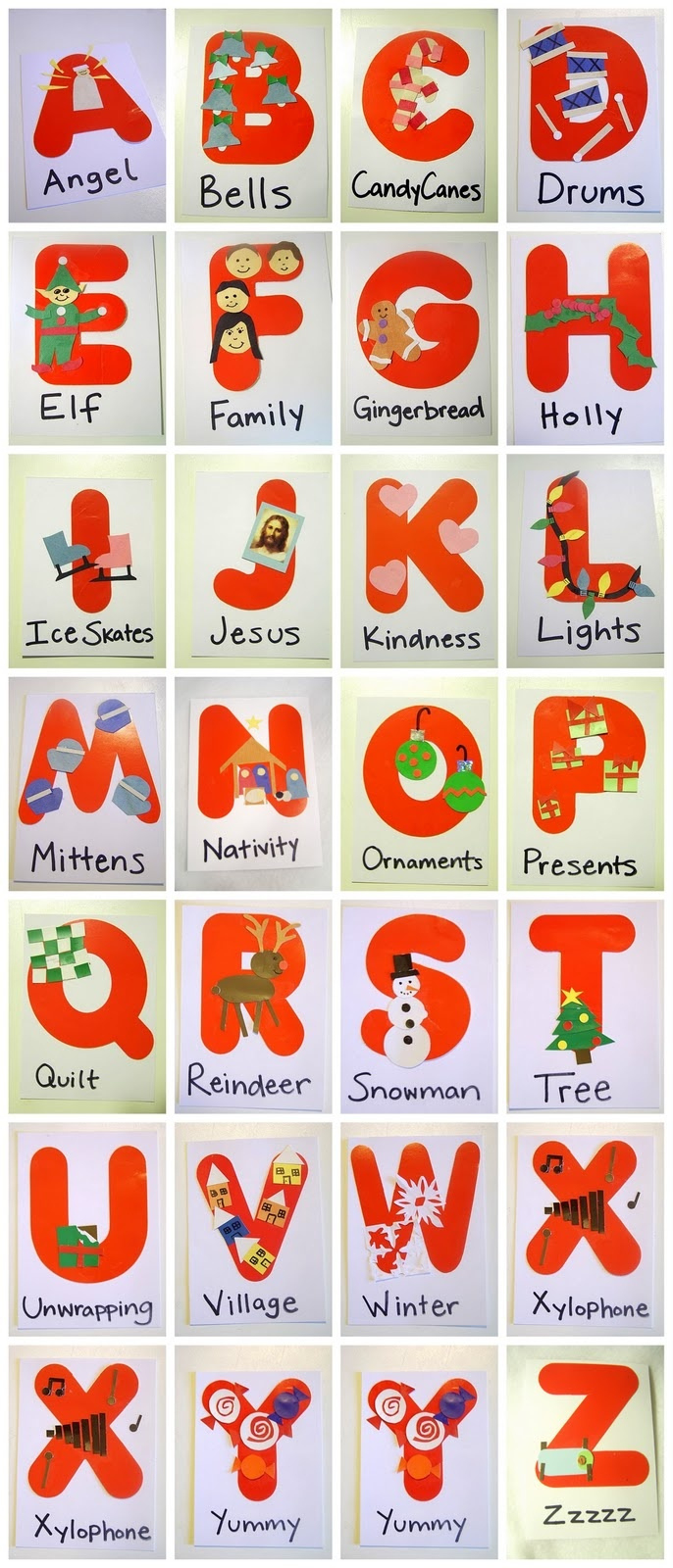 Christmas Words Every Letter Alphabet