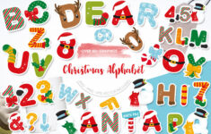 Christmas Alphabet 2Prettygrafik Design | Thehungryjpeg in Alphabet Christmas Theme