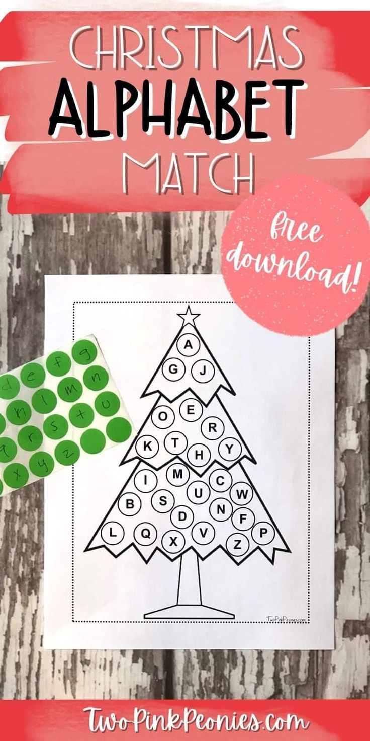 Christmas Alphabet Activity {Totally Free Instant Download} for Christmas Alphabet Activities