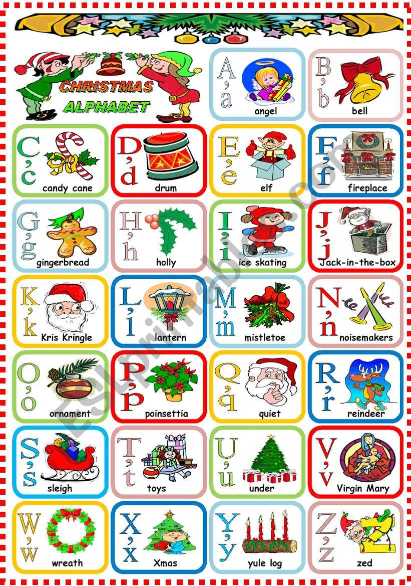 Christmas Alphabet - Esl Worksheetkatiana with regard to Christmas Words For Every Letter of the Alphabet