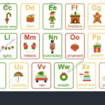 Christmas Alphabet Flashcards Kids Learning Alphabet Stock Vector In Christmas Alphabet Cards