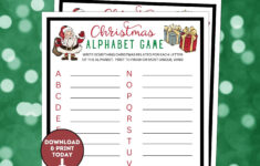 Christmas Alphabet Game / Christmas A-Z List / Christmas Party in Alphabet Christmas Game