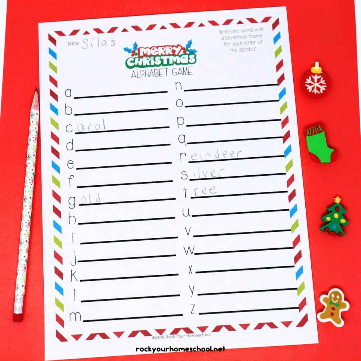 Christmas Alphabet Game For Easy Holiday Fun (Free Printable) within Christmas Alphabet Game Answers