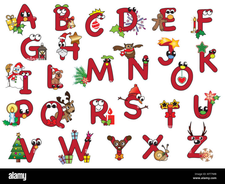 Alphabet in Christmas Letters