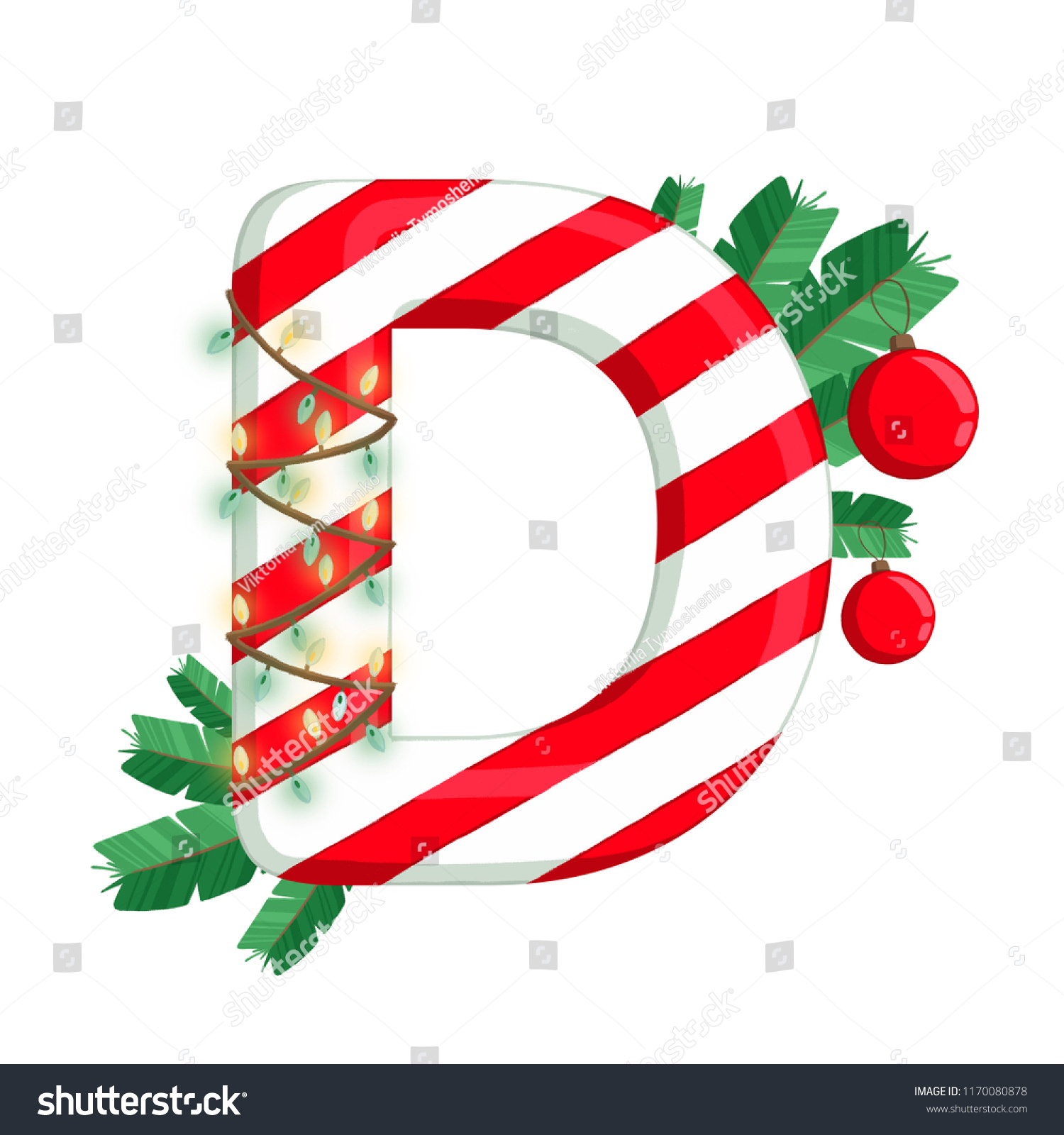 Christmas Alphabet Illustration Letter D Tree Stock Illustration within Christmas Alphabet Letter D