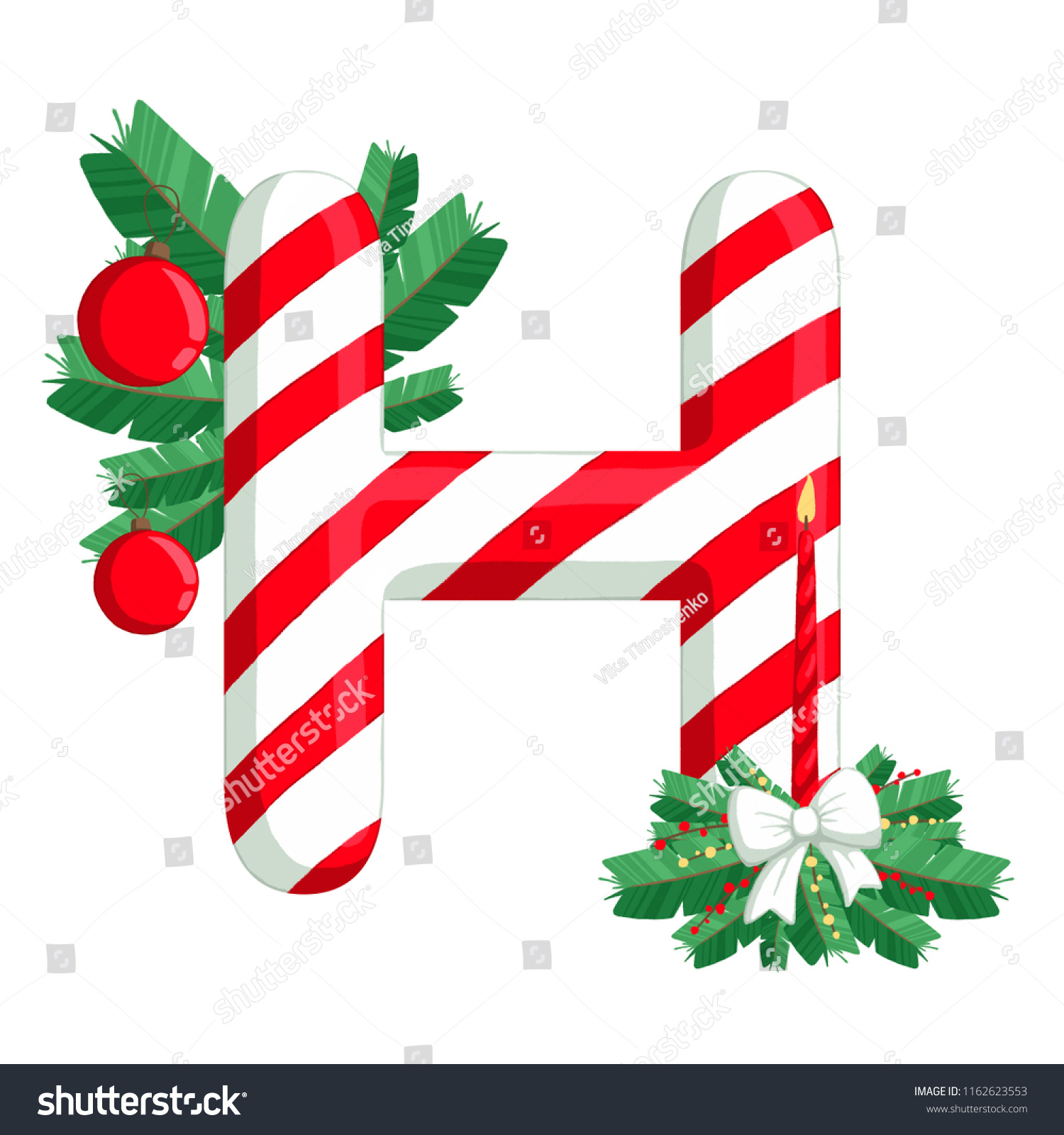 Christmas Alphabet Illustration Letter H Tree: Stockillustration pertaining to Christmas Alphabet Letter H