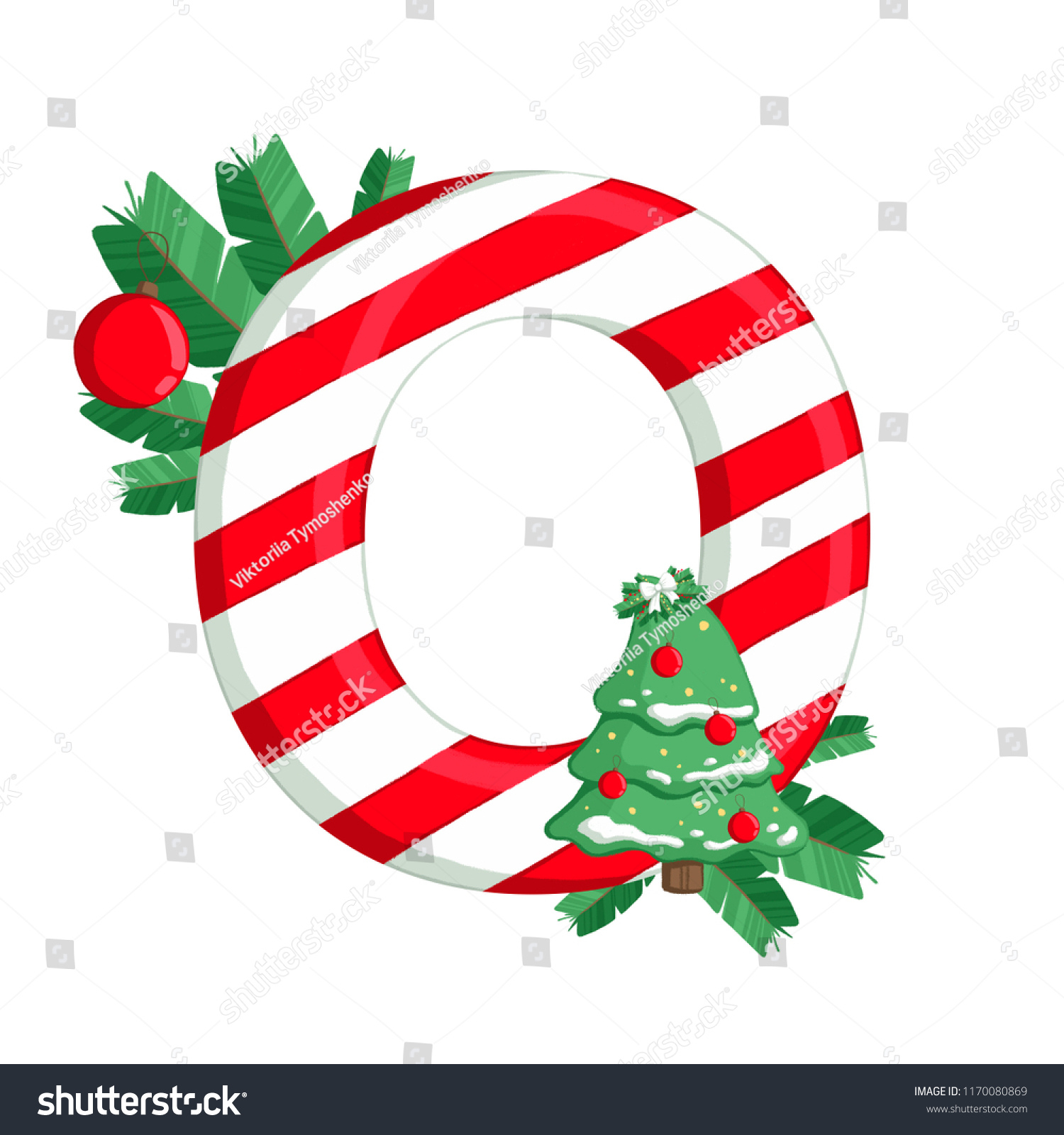 Christmas Alphabet Illustration Letter O Tree Stock Illustration for Christmas Alphabet Letter O