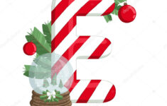 Christmas Alphabet Illustration Letter Tree Snowball Decorations for Christmas Alphabet Letter E