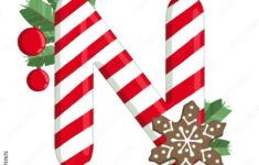 Christmas Alphabet. Illustration Of Letter N With Tree with Christmas Alphabet Letter N
