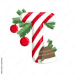 Christmas Alphabet. Illustration Of Letter T With Tree, Cookies Regarding Christmas Alphabet Letter T