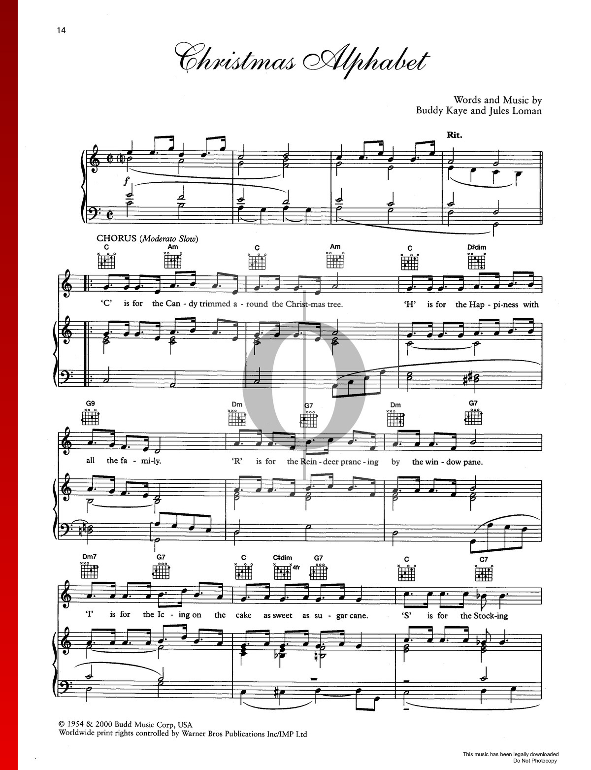 Christmas Alphabet Klaviernoten inside Christmas Alphabet The Mcguire Sisters