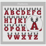 Christmas Alphabet Kreuzstichmuster, Buffalo Plaid Alphabet Regarding Christmas Alphabet Cross Stitch Patterns