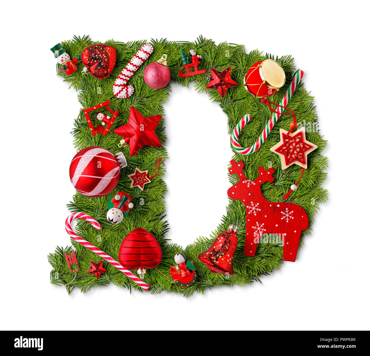 Christmas Alphabet Letter D Isolated On White Stock Photo - Alamy regarding Christmas Alphabet Letter D