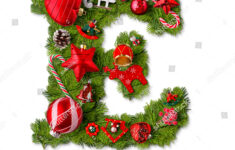 Christmas Alphabet Letter E Isolated On Stock Photo 1205388151 within Christmas Alphabet Letter E