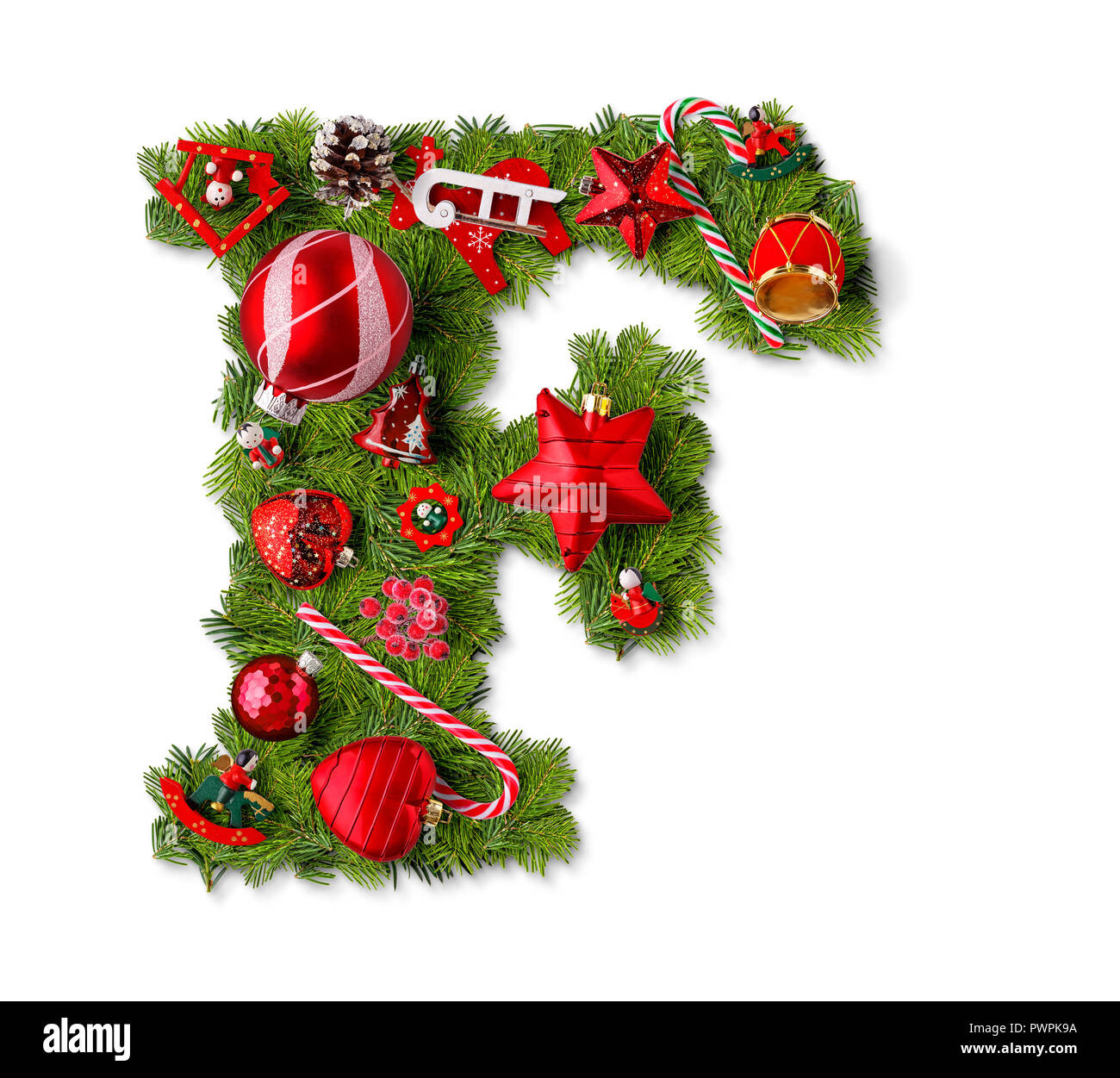 Christmas Alphabet Letter F Isolated On White Stock Photo - Alamy throughout Christmas Alphabet Letter F