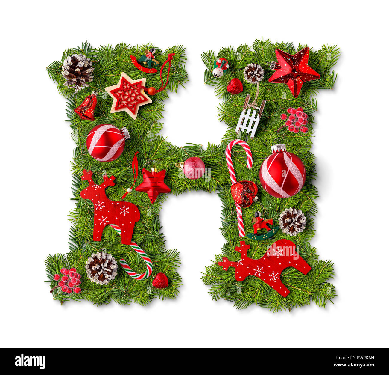 Christmas Alphabet Letter H Isolated On White Stock Photo - Alamy pertaining to Christmas Alphabet Letter H