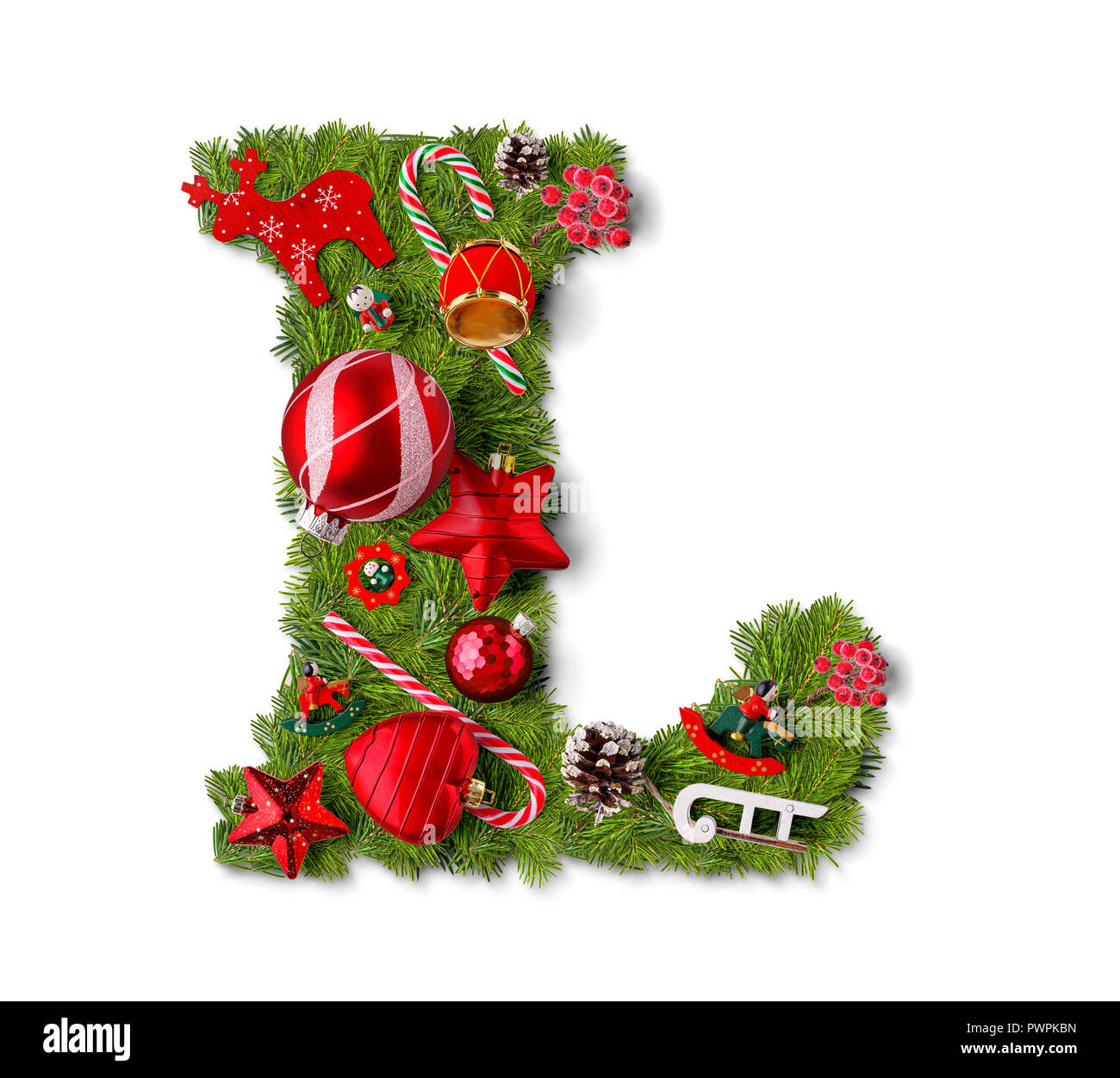 Christmas Alphabet Letter L Isolated On White Stock Photo - Alamy regarding Christmas Alphabet Letter L