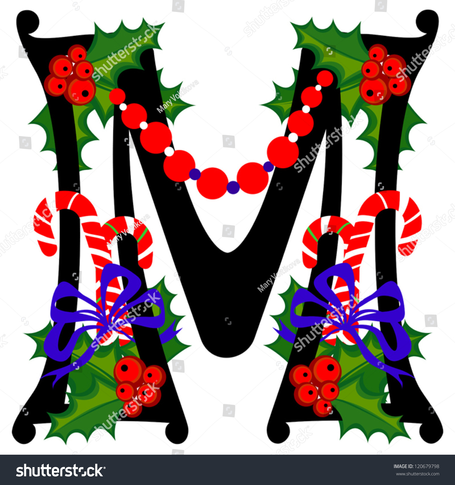 Christmas Alphabet Letter M Vector Version: Stock-Vektorgrafik regarding Christmas Alphabet Letter M