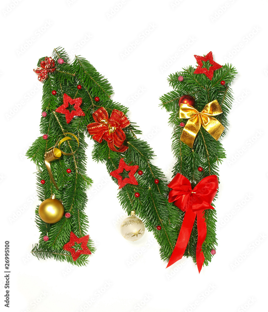 Christmas Alphabet Letter &amp;quot;N&amp;quot; Stock-Foto | Adobe Stock for Christmas Alphabet Letter N