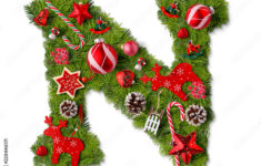 Christmas Alphabet Letter N Stock-Foto | Adobe Stock with Christmas Alphabet Letter N