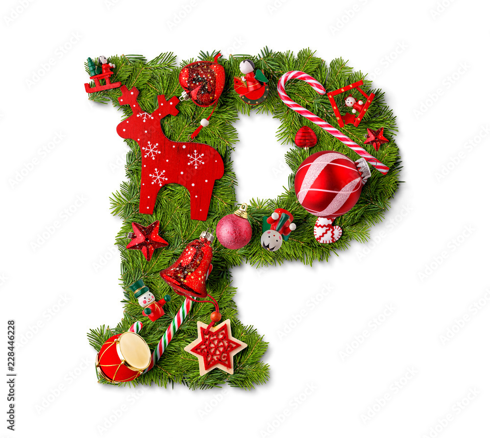 Christmas Alphabet Letter P Stock Photo | Adobe Stock in Christmas Alphabet Letter P