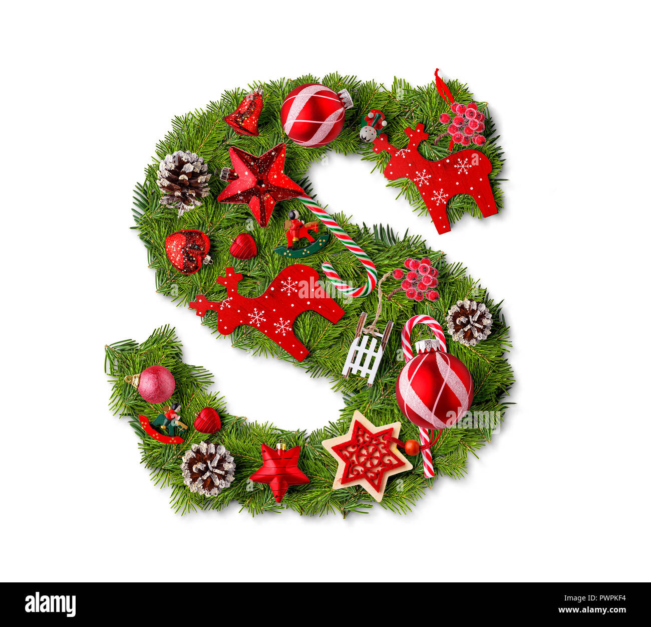 Christmas Alphabet Letter S Isolated On White Stock Photo - Alamy pertaining to Christmas Alphabet Letter S