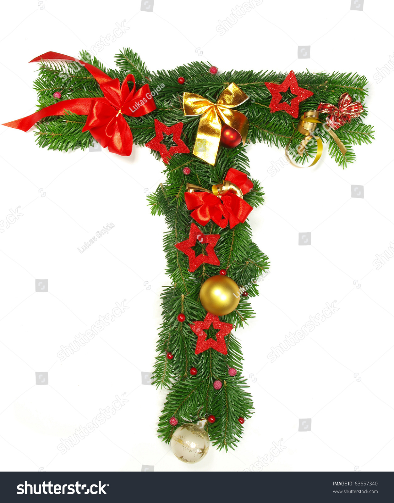 Christmas Alphabet Letter T Stock Photo 63657340 | Shutterstock within Christmas Alphabet Letter T