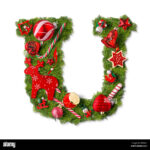 Christmas Alphabet Letter U Isolated On White Stock Photo   Alamy In Christmas Alphabet Letter U