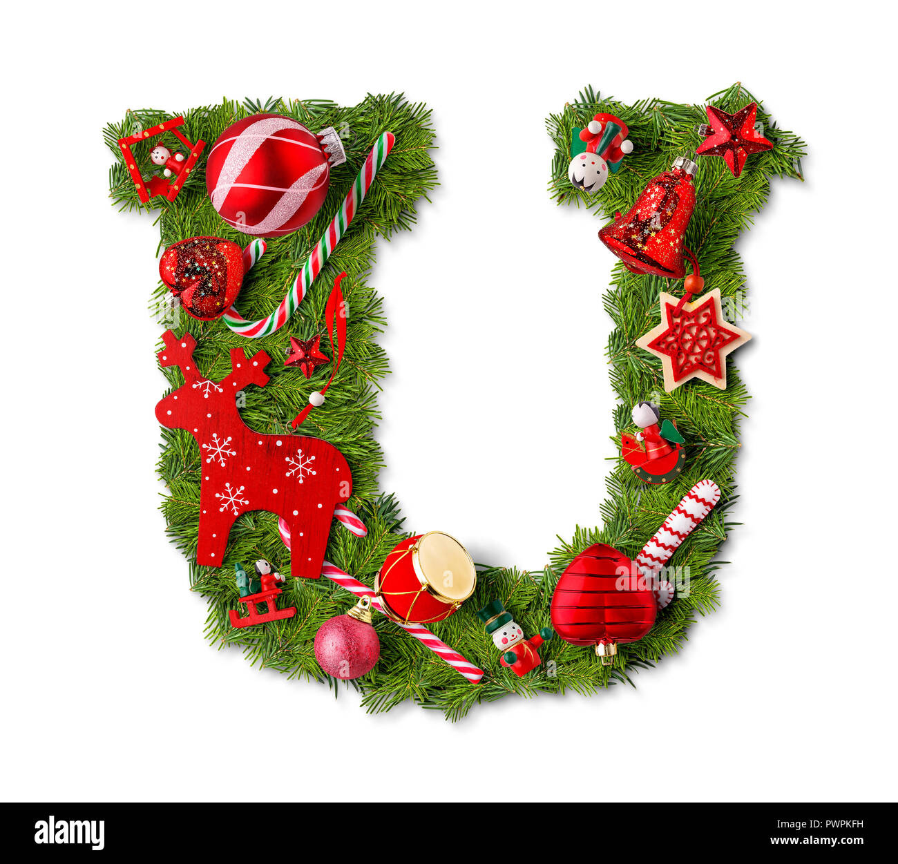 Christmas Alphabet Letter U Isolated On White Stock Photo - Alamy in Christmas Alphabet Letter U