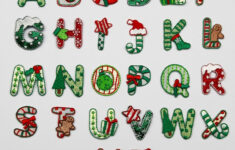 Christmas Alphabet Letters Embroidered Motif Fabric Iron On Patch throughout Alphabet in Christmas Letters