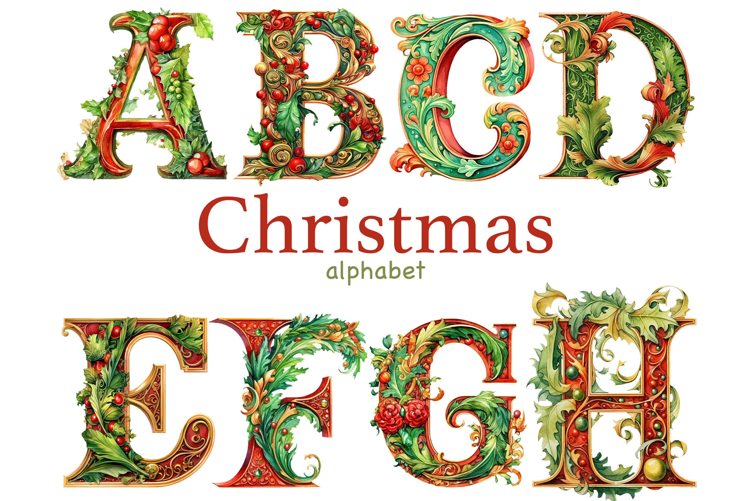 Christmas Alphabet Letters Geologist A To in Printable Christmas Alphabet