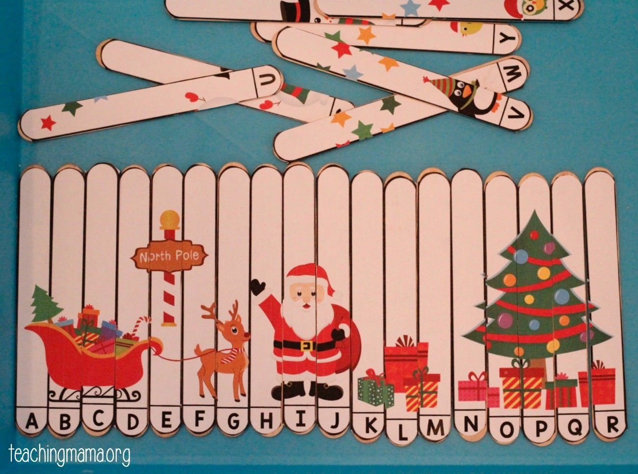 Christmas Alphabet Puzzles - Teaching Mama with Christmas Alphabet Puzzle