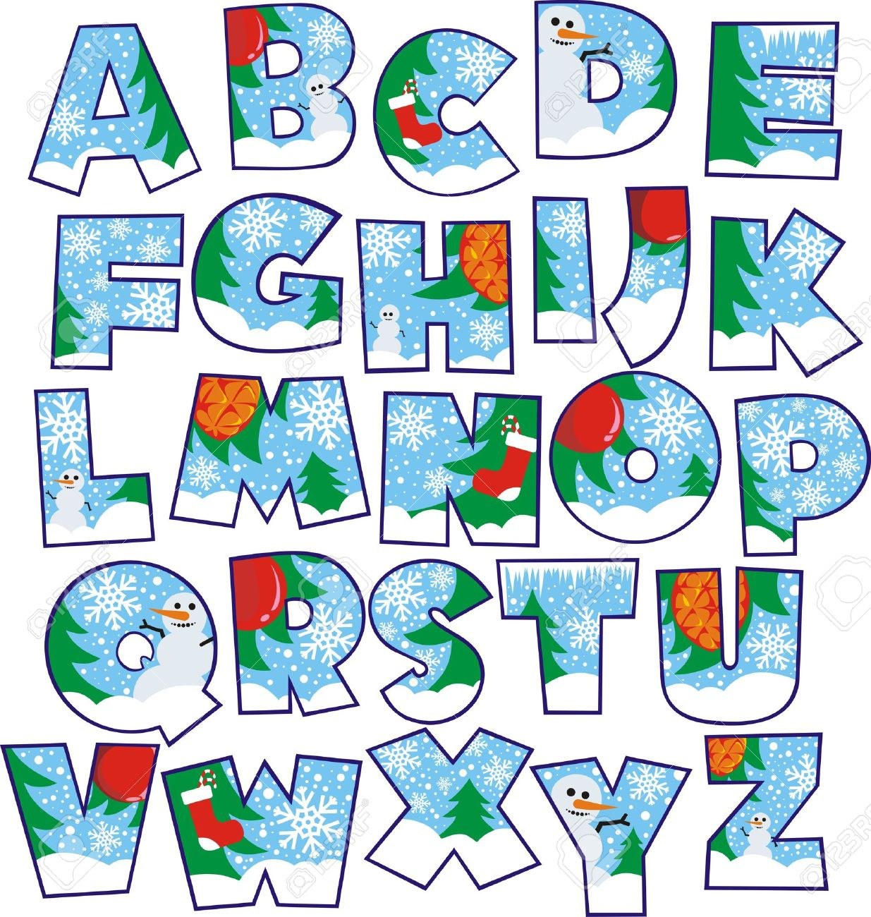 Christmas Alphabet Royalty Free Svg, Cliparts, Vectors, And Stock inside Christmas Alphabet Free